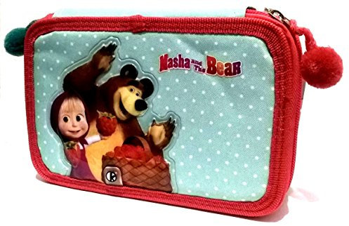 Estuche Masha y el oso con 3 cremalleras