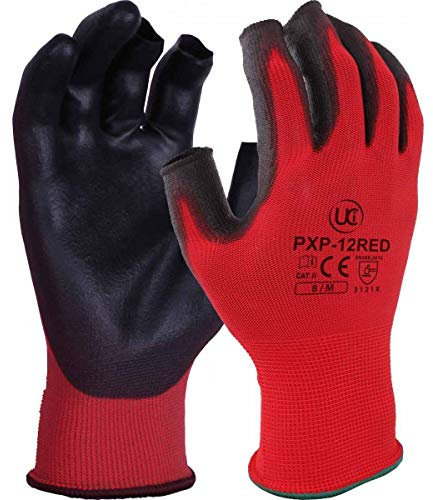 UCI pcn-12 rot Farbe Kodiert teilweise Fingerlose Website Sicherheit Arbeit Handschuhe
