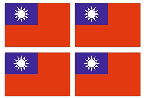 Kiwistar Aufkleber 4,5 x 3 cm China - Republik China - Taiwan - Land Staat Autoaufkleber Flagge Länder Wappen Fahne Sticker Kennzeichen - Auto - Fahrrad - LKW