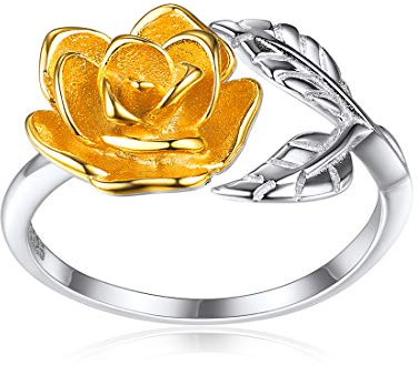 ChicSilver Damen Rosa Ring aus 925 Silber Damen Rosa Ringe als Braut/Brautjungfer Schmuck Jubiläum/Hochzeit Geschenke