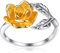 ChicSilver Damen Rosa Ring aus 925 Silber Damen Rosa Ringe als Braut/Brautjungfer Schmuck Jubiläum/Hochzeit Geschenke