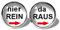 Weisse Hier Rein Da Raus Ohrstecker ABOUKI Unisex Damen Herren Kind Kinder Edelstahl Ohrschmuck mit lustigem Spruch-Motiv handgefertigte Ohrringe silber-farben