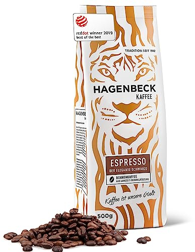 Hagenbeck Espresso 500g | Ganze Espresso-Kaffeebohnen | 100% Arabica | Kräftig-würzig | Norddeutsche Trommelröstung