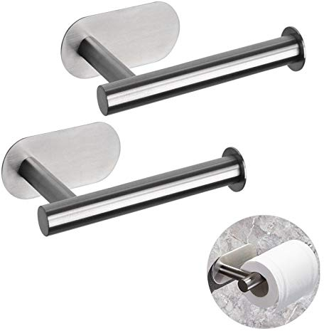 VEGCOO - Portarotolo da parete con ventosa autoadesiva, in acciaio inox, per cucina e bagno, impermeabile senza fori