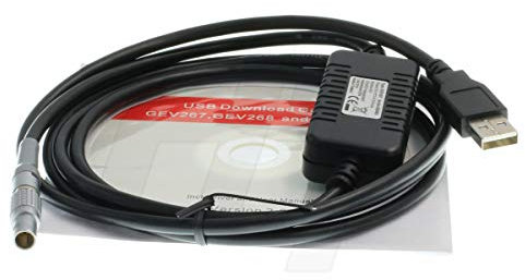 HangTon Original Lemo 5 Pin auf USB Datenübertragungskabel GEV267 für Leica TS 02 06 09 11 15 TPS 1200 1800 2003 Viva Total Station DNA Levels Win10