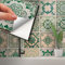 WALPLUS 72 Stück 15x15cm Vintage Grün Antik Azulejo Wandfliesen Aufkleber Schälen und Kleben Backsplash Abziehbilder Startseite Dekore Aufkantung für Küche Badezimmer Kacheln Farbe auf Wand Wohnen