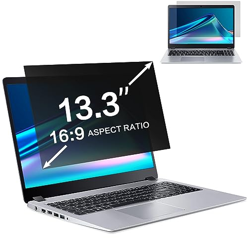 ZOEGAA Blickschutzfolie 13.3 zoll Laptop 16:9 Seitenverhältnis, Anti Blaulicht Blendschutz Sichtschutzfolie und Abnehmbarer Sichtschutz für Hp/Dell/Acer/Lenovo/ThinkPad/Asus