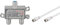 goobay 67054 SAT TV Einschleuseweiche Sat/Terrestrisch & 60722 Sat Anschlusskabel, Antennenkabel, Koaxialkabel, F-Stecker auf F-Stecker,2-Fach geschirmt, 0,3m, 80 dB, weiß