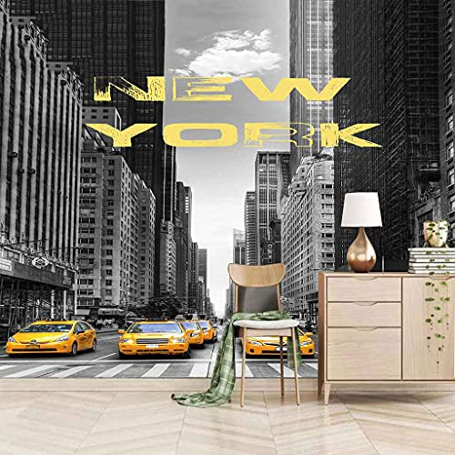 FVGKYS Carta Da Parati Adesiva Muro Adesivo Murali Bambini Auto Di New York City Hd Personalizzata 3D Murali Decorazione Casa Cucina Camera Letto Autoadesivo Carta Parati Regalo 350x256cm