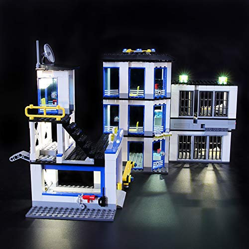 GEAMENT Jeu De Lumières Compatible avec Lego Police Le Commissariat de Police (Police Station) - Kit D'éclairage LED pour City 60141 (Modèle de Bloc Non Inclus)