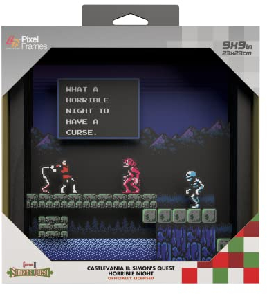 Level Up Labs Pixelrahmen: Castlevania: Horrible Night – 3D Shadow Box – Gerahmte Dekoration für Wand, Zuhause, Regal, Display, Spielposter, Kunst, Jungen, Mädchen, Teenager, Spielzimmer, Dekoration