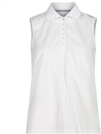 CMP - Woman Polo Sleeveless, Woman, Bianco-Grey, 40
