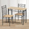 SETSAIL Esszimmergruppe mit Esstisch und 2 Essstühlen, Küchentisch-Set für die Küche, Wohnzimmer, Esszimmer, Naturholz & Schwarz, 90cm Tisch + 2 Stühle