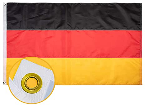 Lixure Deutschland Flagge/ 120x180cm-doppelseitig Fahne -Polyester, Digitaldruck, lebendige Farbe, lichtbeständig, doppelt genäht, mit Messingösen für Garten Innen- Außenbereich