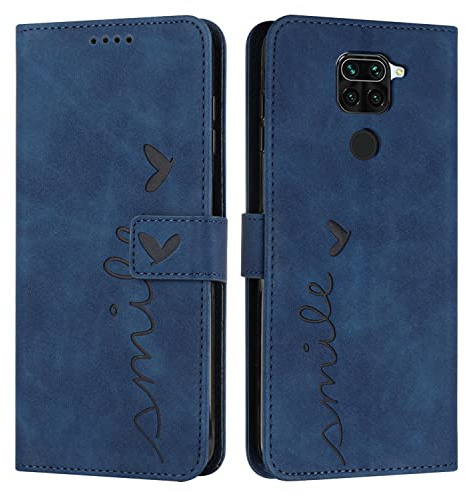 EATCYE Kompatibel mit Xiaomi Redmi Note 9 / 10X 4G Hülle, Klapphülle Redmi Note 9/10X 4G Premium PU Leder Brieftasche Schutzhülle [Kartenfach][Ständer], Handyhülle für Redmi Note 9/10X 4G (Blau)