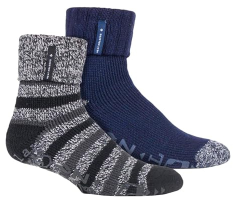 HEAT HOLDERS - 2 Pack Mens Bed Socks | Warm Thermal Winter Socks for Sleeping