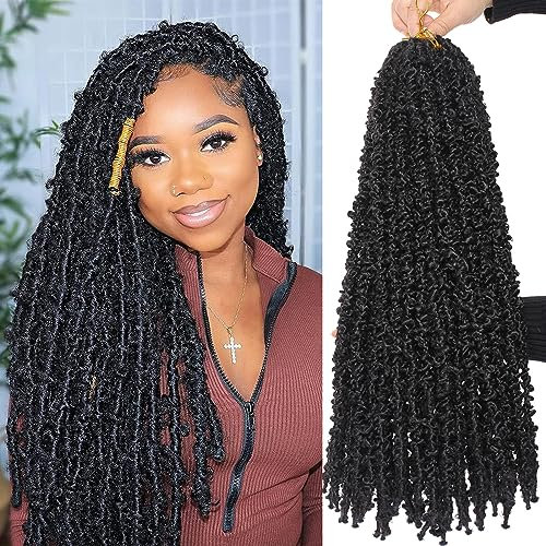 Xtrend 24 pouces 6 Packs Butterfly Locs Crochet Hair Black Dessy Disted Faux Locs Crochet Traids Pré-boucle Locs Softs Locs pour femmes noires # 1B