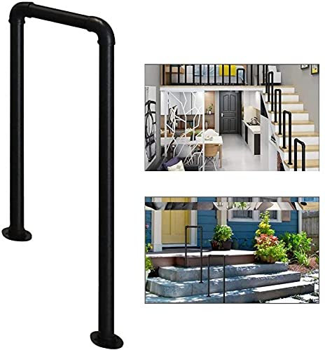Handlauf Fs Treppengeländer im Freien, Schmiedeeisen-Rohrgeländer in U-Form, Treppenstufen-Handlauf für Villa Garden Corridor 2/4 Steps (Color : 2Steps, Size : 85Cm/2.8Ft)
