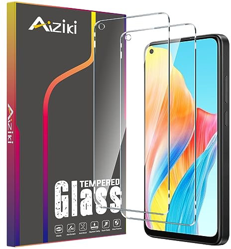 Aiziki [2 Pezzi Vetro Temperato per OPPO A78 4G, HD Chiaro, Anti Graffio, Anti-Impronte, Durezza 9H Pellicola Protettiva a Copertura Totale con OPPO A78 4G