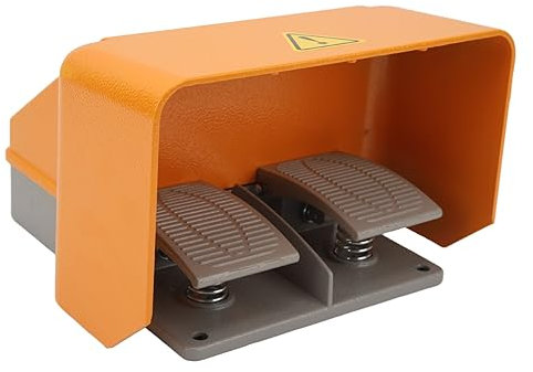 Interruttore a pedale doppio, 220 V, molla a pressione interna ispessita, interruttore a doppio pedale in lega di alluminio, ampia applicazione, robusto per fresatura superiore
