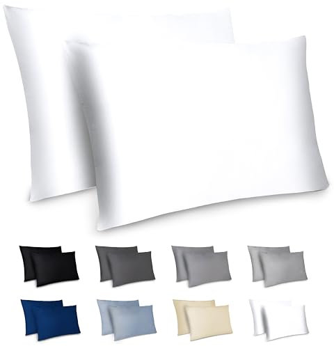 Dreamzie Kissenbezug 50x70 2er Set - Kopfkissenbezug 50x70 Weiß mit Reißverschluss aus Mikrofaser Weich, 50x70 cm Pillow Cover
