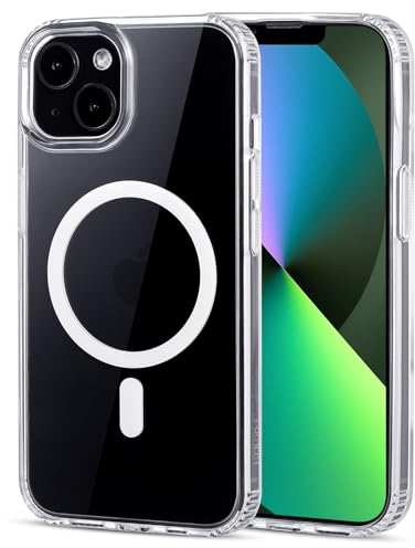 JProtect für iPhone 13 Hülle für Magsafe (TOP Schutz & Magnetkraft) Magnetische Handyhülle Transparent für iPhone 13 - Hülle Magnet für MagSafe Zubehör Case Stoßfest