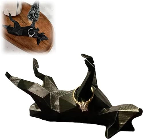 Figskey Porte-bagues pour chien, collier, bijoux, chien et chat, figurine de chien pour décoration de chambre de bureau, plat à bijoux pour bagues, boucles d'oreilles, animaux mignons