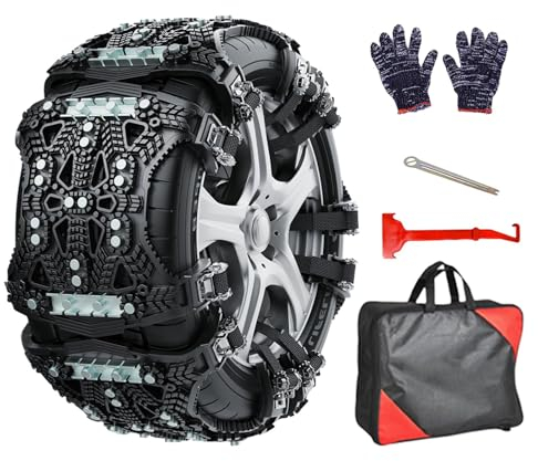 Reifenketten für Opel Corsa, Einstellbare Auto Schneeketten Anti-Rutsch-Kette, Reifen Traktionskette Traktionsband Anti-Rutsch Kabelbinder Sicherheitsketten,Black-A-10 Piece