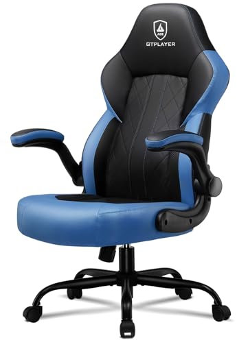 GTPLAYER Gaming Chair, Ergonomic Racing Computer Chair Height Adjustable Executive Chair 360° Swivel Office Desk Chair (Blue)