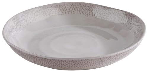 APS 85322 FOOTMARK Assiette creuse en mélamine Blanc/gris Ø 24 cm Hauteur 4 cm