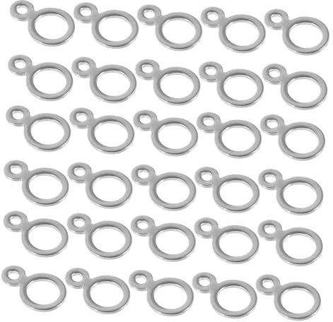 NAMOARLY 50 Pièces Tranches De Gourde En Inox Attache En Forme De 8 Attache En Métal à 8 Chiffres 8 Attaches Figurines Attache à 8 Chiffres Pêche 8 Anneaux Grand Trou Acier Inoxydable Joint