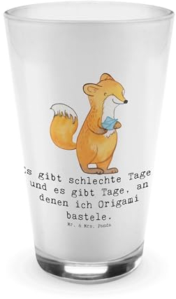 Mr. & Mrs. Panda Glas Origami - Geschenk, Latte Macchiato, DIY, Schenken, japanische Faltkunst, Cappuccino Glas, Basteln, Sportler, Dankeschön,