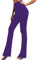 MCA Pantaloni Donna Campana Aderenti Zampa Elefante Elasticizzati (Viola XL)