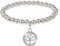 MILAKOO Albero della Vita Bracciale Donna 6 mm Stretch Bracciali di Perline d'argento per le Donne Bangle di Perline con Albero Della vita Bangle Ciondolo