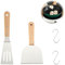 Grillspachtel Set, Edelstahl Plancha Spachtels, Grillwender Set mit Holzgriff, 2PCS Grillbesteck BBQ Werkzeugset Edelstahl für Smash Burger, Teppanyaki, BBQ Zubehör, Grill Geschenke