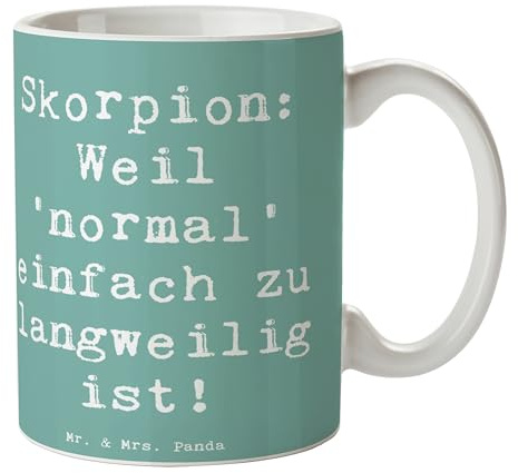 Mr. & Mrs. Panda Tasse Spruch Skorpion Unikat - Geschenk, Leidenschaft, Inspiration, Teebecher, Intensität, Skorpion Persönlichkeit, Sternzeichen