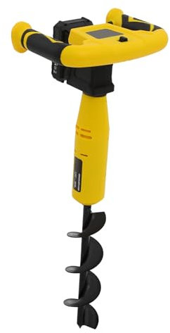 Donened - Trapano a batteria professionale, trivella per pali con punta per trapano Ø 80 mm, 110 – 220 V, 550 rpm, punta per terra in metallo, trivellazione, trapano per piante, giardino, piante