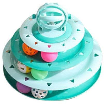 Interactive Cat Toy | Pet Cat Turntable | Cat Ball Turntable | Interactive Cat Play Toy | Turntable Toy For Cats Versatile For Indoor And Outdoor Play PP For Backyard, Living Room, Furry Friend