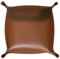 sourcing map PU Leather Valet Tray Unisex Folding Small Catchall Tray Portable Entryway Table Tray Nightstand Bedside Desk Tray for Key Wallet Watch Coin Jewelry Dice, Brown