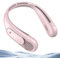 Dnenellr Ventilador de Cuello, 6000 mAh Ventilador Cuello Portatil Recargable USB, 3 Velocidades, Apto para Hombres, Mujeres, Niños, Uso en Interiores, Exteriores y Viajes (Rosa)