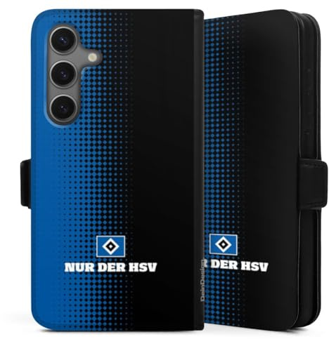 Klapphülle kompatibel mit Samsung Galaxy S 25 Handyhülle aus Kunst Leder schwarz Flip Case HSV Logo Offizielles Lizenzprodukt