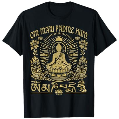 Om Mani Padme Hum Lotusblume Sonne buddhistisches Mitgefühl T-Shirt