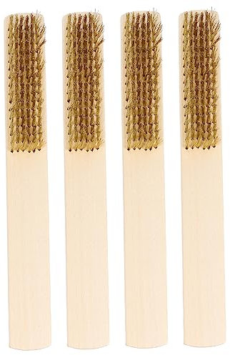 MUCKLILY 1 Satz Reinigungsbürste Aus Reinem Kupferdraht Feile Bürste Für Reiniger Borste Peelingbürste Draht Drahtbürste Zum Entfernen Von Rost Kupferkabel 4 Stück