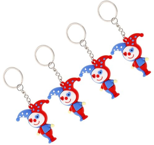 JPXXFM 4pcs Cartoon Clown Schlüsselbund Anhänger niedlicher Clown -Figur -Schlüsselring für Taschen Rucksäcke Dekoration Langlebiges einzigartiges Design für Paare und Freunde vorhanden