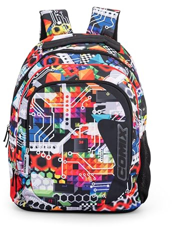 Comix Wave - Zaino Scuola per Bambini e Ragazzi, con Ampi Scomparti, Tasca Frontale, Chiusura a Zip e Spallacci Regolabili, 32x43Hx23 cm, 31 L