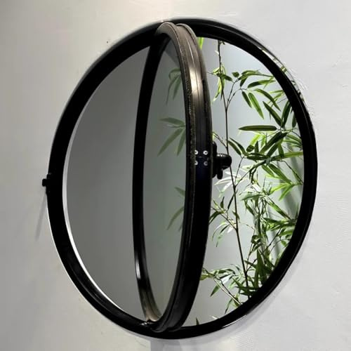GXXINGIN Fenêtre Ronde encastrée pour abri de Jardin, hublot pivotant à 360° avec poignées, fenêtres en Verre trempé ventilées rotatives pour Salle de Bain et Cuisine, Noir 3,60 cm/23,6 po