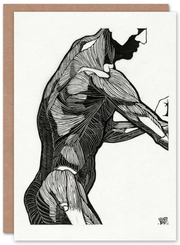 Artery8 Reijer Stolk Art Card Anatomical Study Of a Mans Lateral Muscles