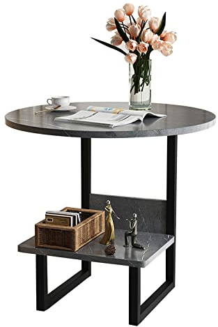 Baodiale An der Wand montierte kleine Couchtische, MDF-Sofa-Beistelltisch, Kaffee für Wohnzimmer, Nachttisch, Licht, Luxus, Moderne doppelschichtige Lagerung, kleines rundes Ende