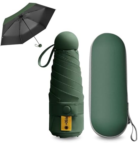 FANSEZQ Ombrello Portatile Antivento e UV, Ombrello da Viaggio Ultraleggero e Compatto, Impermeabile - per Escursioni, Campeggio, Uomo e Donna