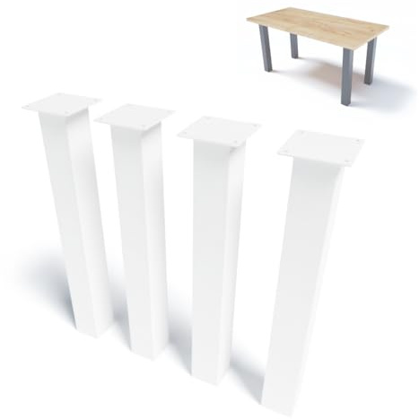 NWELD Tischfüsse Tischbeine Metall EINFACH Weiß 72x13x13cm Tischkufen DIY - Tischbein Set - Tischfuß Loft. Industriestil für Couchtisch. Esstisch. Schreibtisch